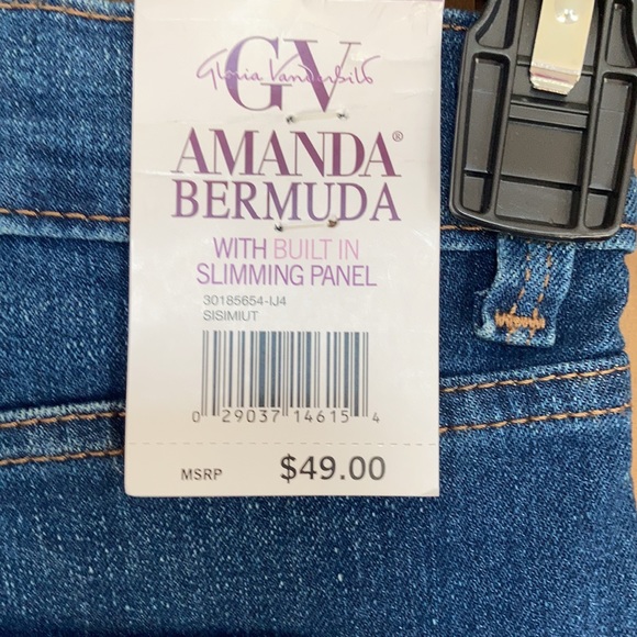 Gloria Vanderbilt Amanda Bermuda jean short classic rise hug me stretch 12P - Picture 11 of 17